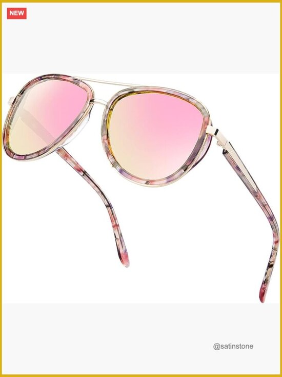 Polarized Sunglasses with Acetate Frame, UV400 Protection, Mirrored Lenses main image 5